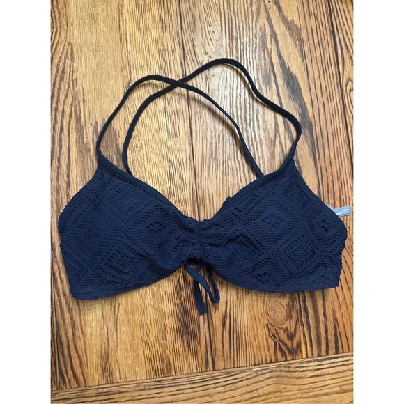 Aerie navy blue lace bikini top size Medium - Picture 1 of 4